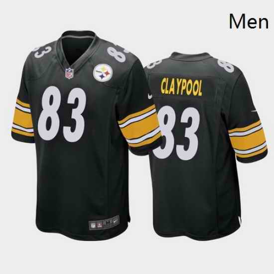 men chase claypool pittsburgh steelers black game jersey